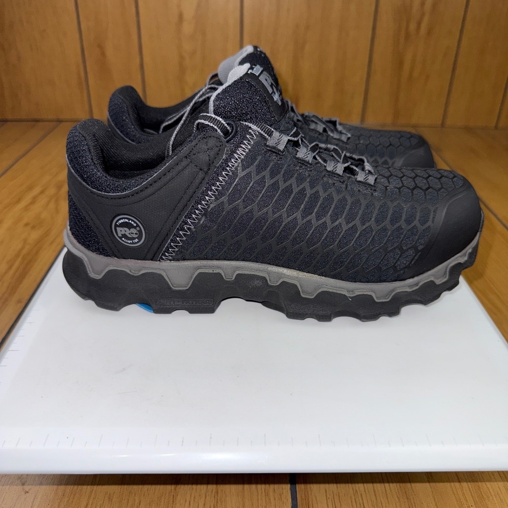 Timberland PRO Powertrain Sport Alloy Toe Work Shoes Black A1B7F Womens 8 M